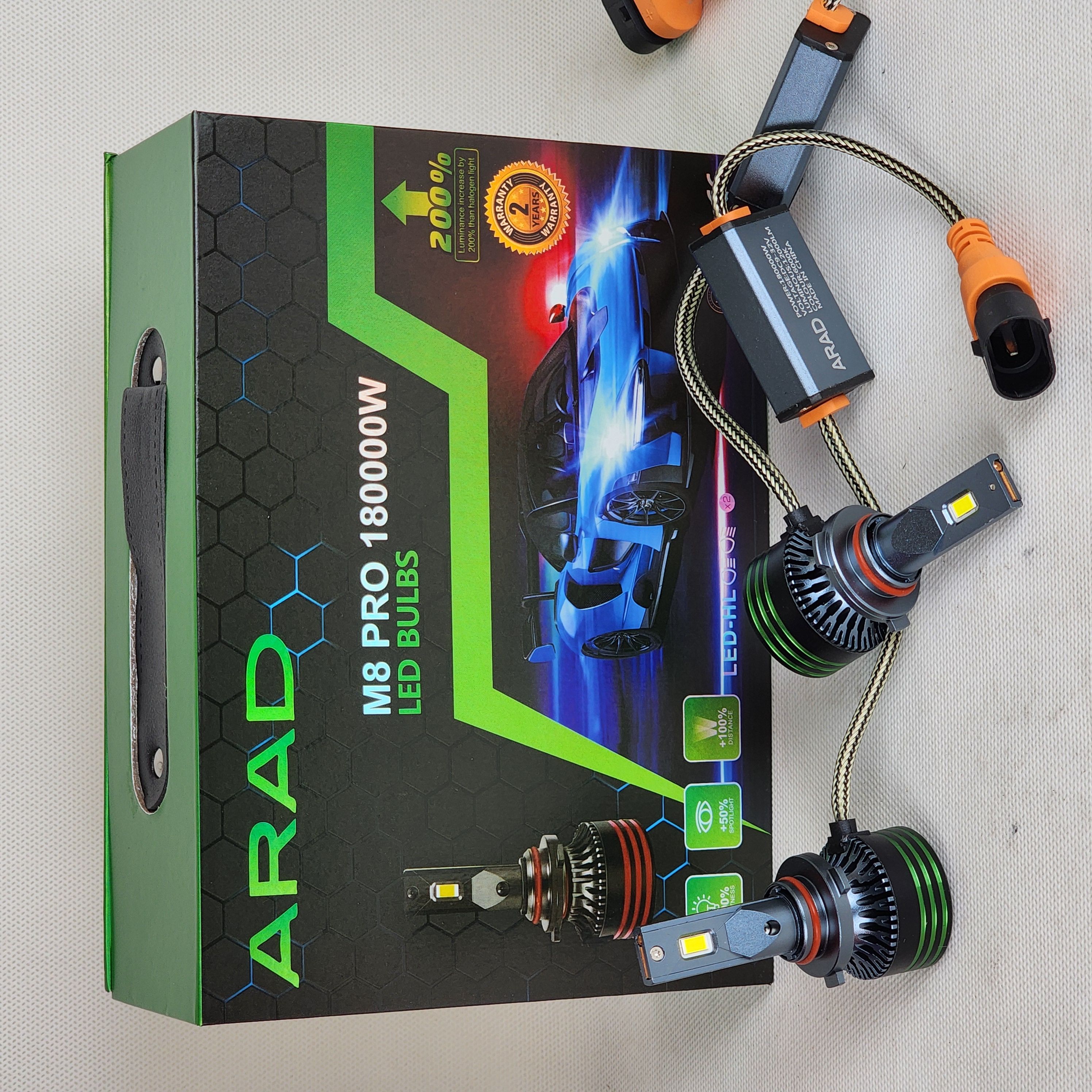 هدلایت نور سفید پایه ۹۰۰۶ مارک arad مدل m8 pro